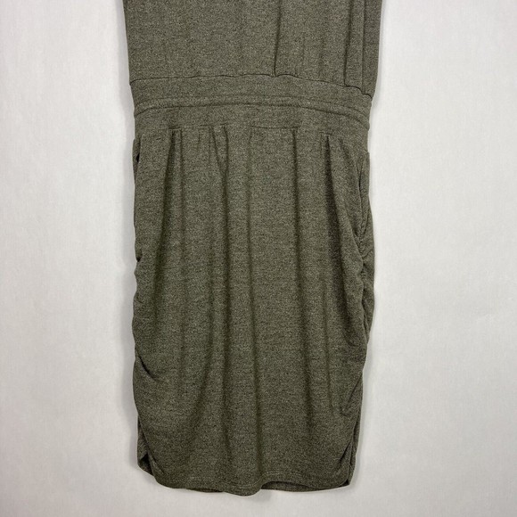 Zella Terry Dress Womens Small Gray Heather Waist Ties Sleeveless Ruched Mini - Picture 6 of 14